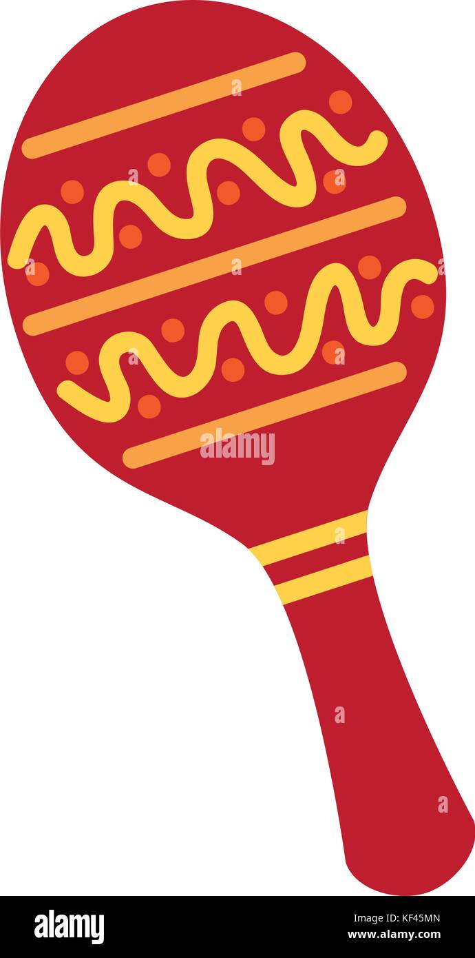 maraca mexican music instrument celebration carnival Stock Vector Image