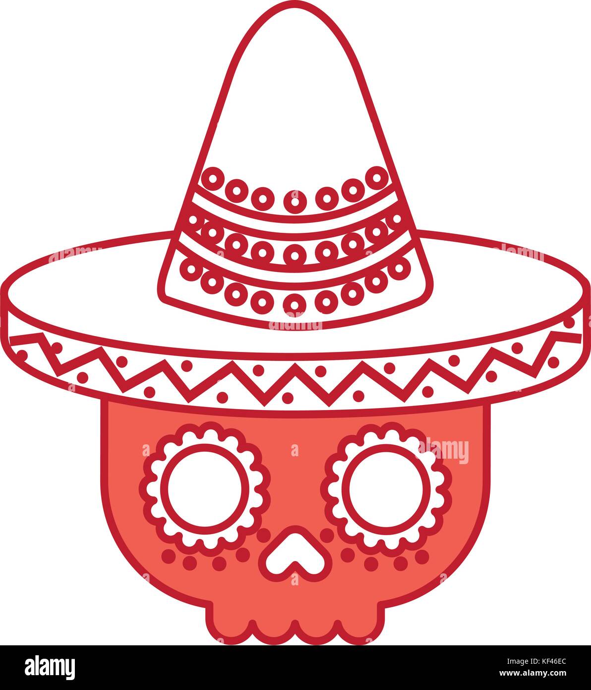 skull in hat day of the dead mexican celebration Stock Vector Image ...