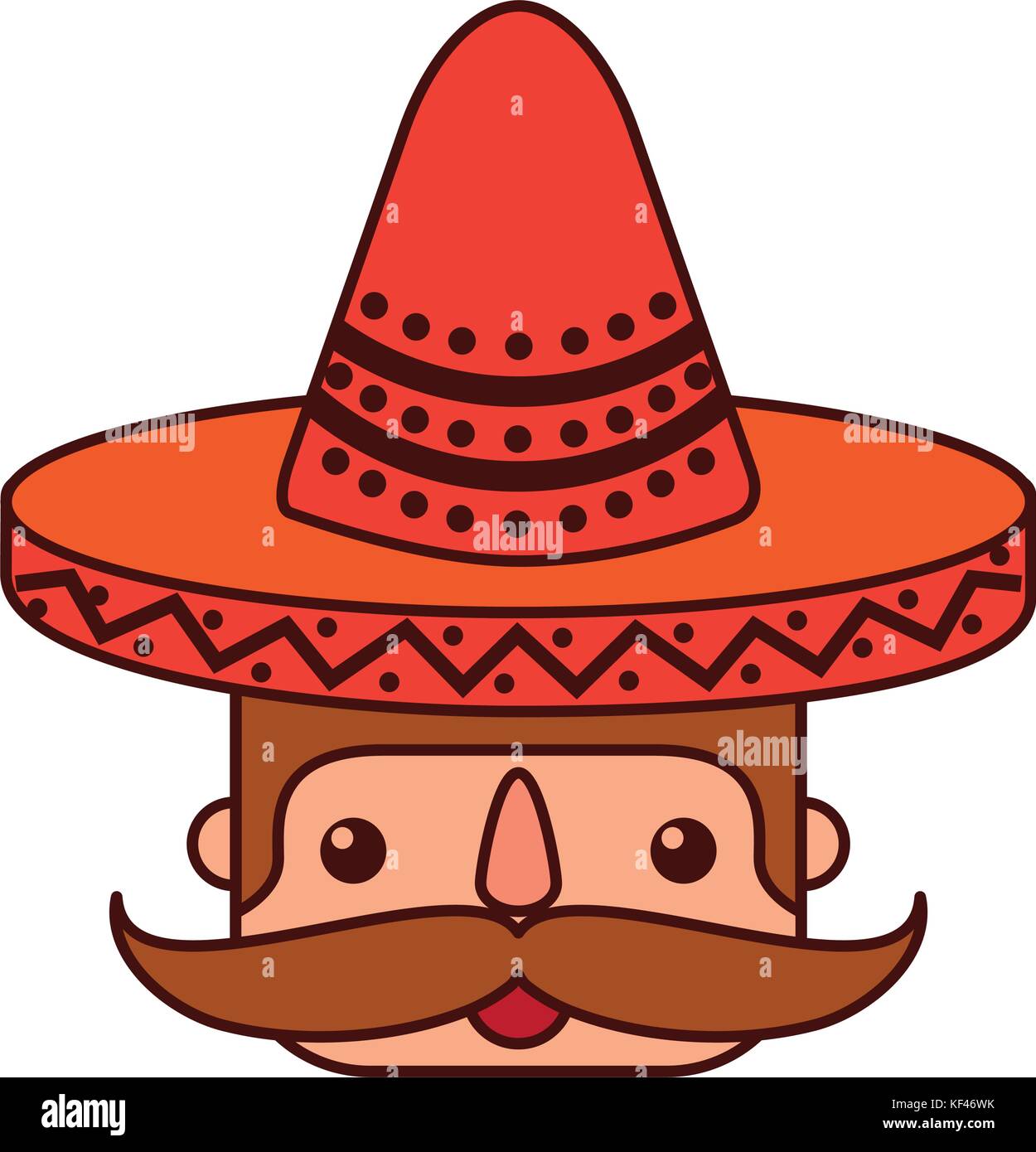 mexican man face with hat and mustache portrait Stock Vector Image ...