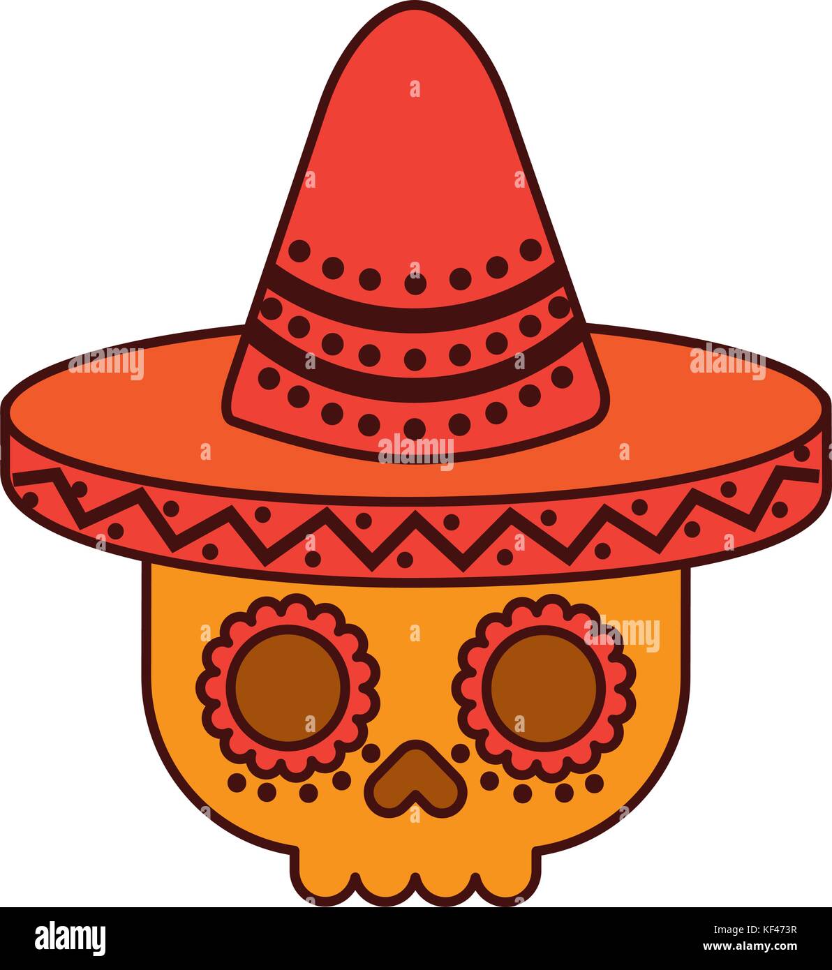 skull in hat day of the dead mexican celebration Stock Vector Image ...