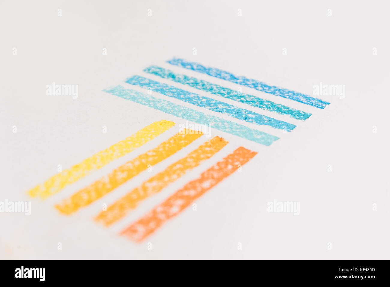 Close up of pastel chalk powdered pigment, over white background Stock