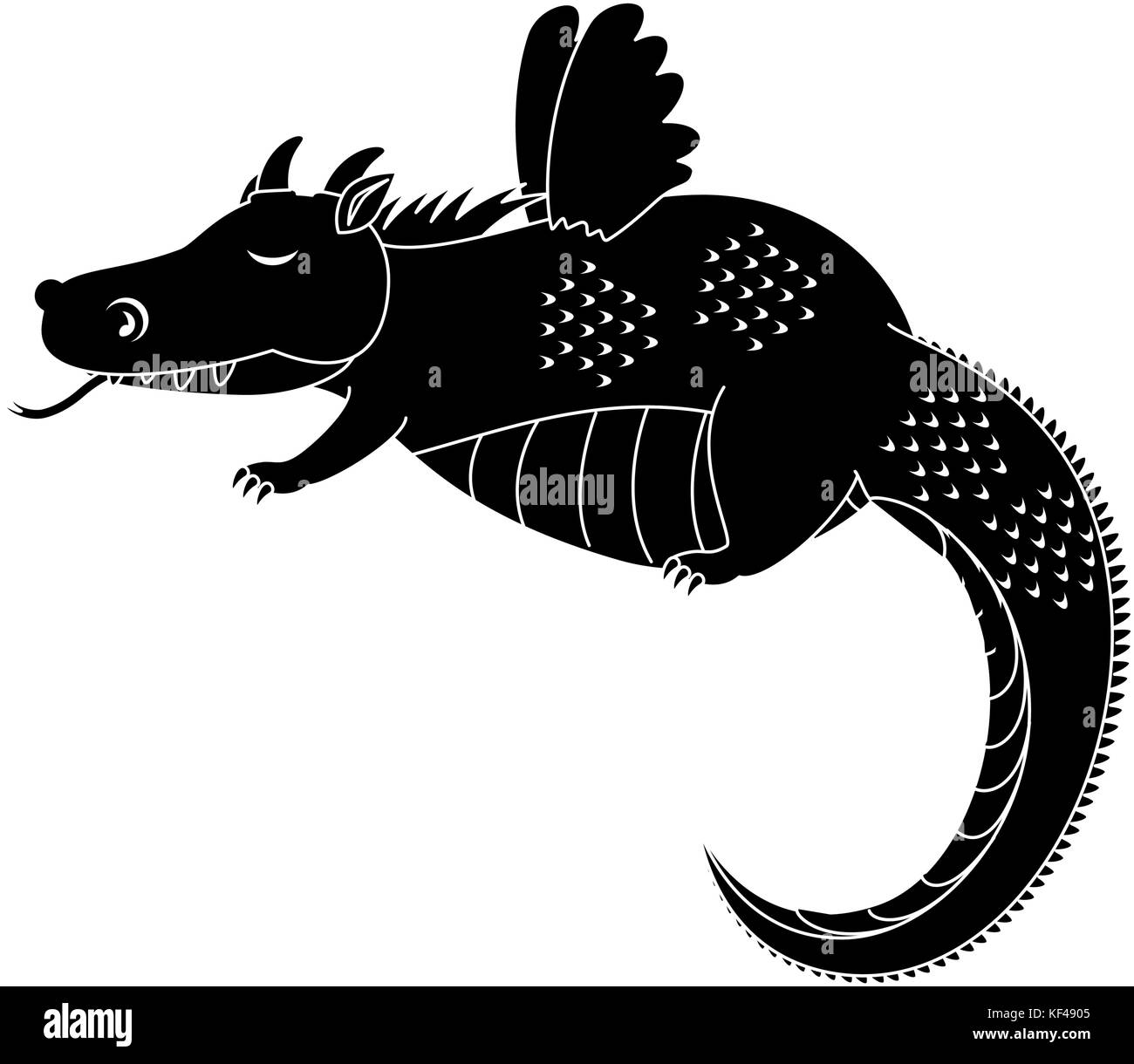 fantasy dragon with wings Stock Vector Image & Art - Alamy