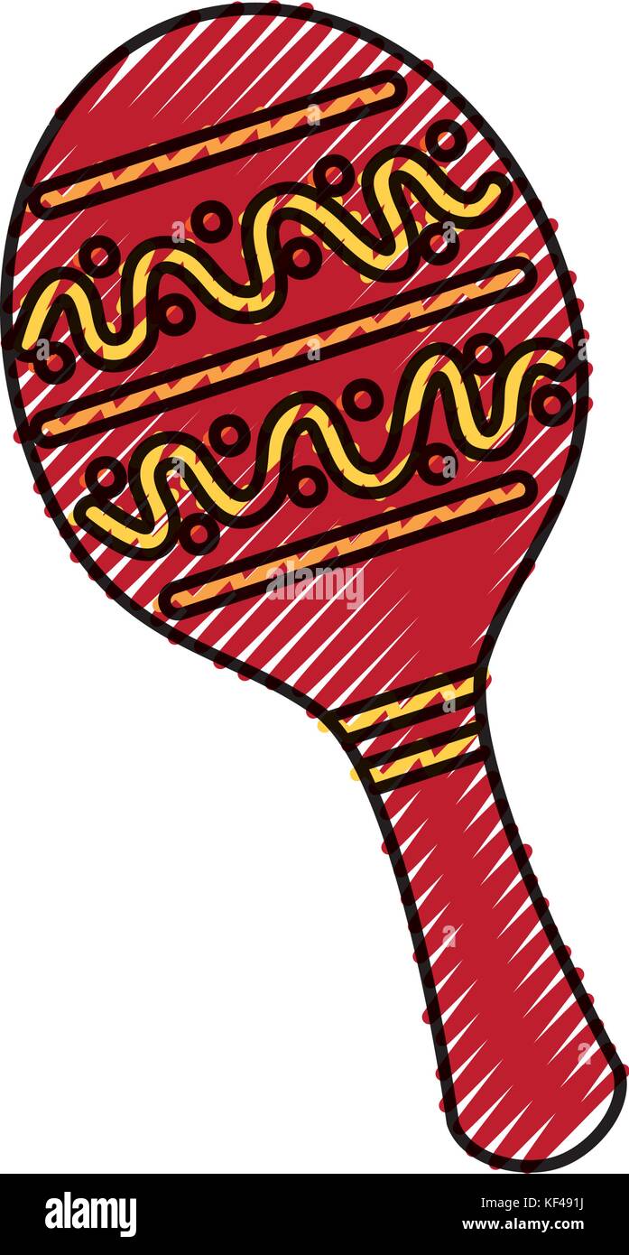 maraca mexican music instrument celebration carnaval Stock Vector Image