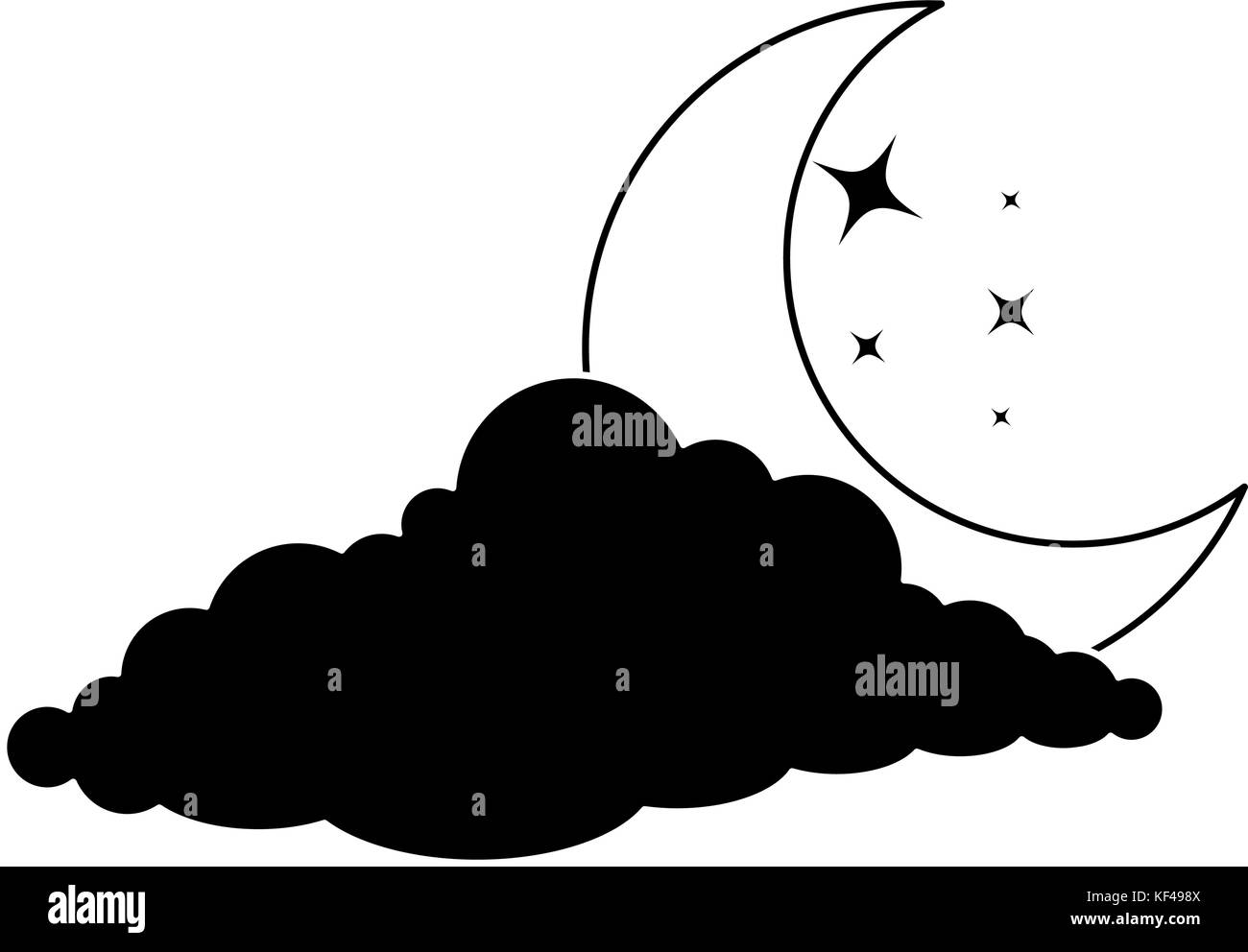 Moon and stars clipart Black and White Stock Photos & Images - Alamy