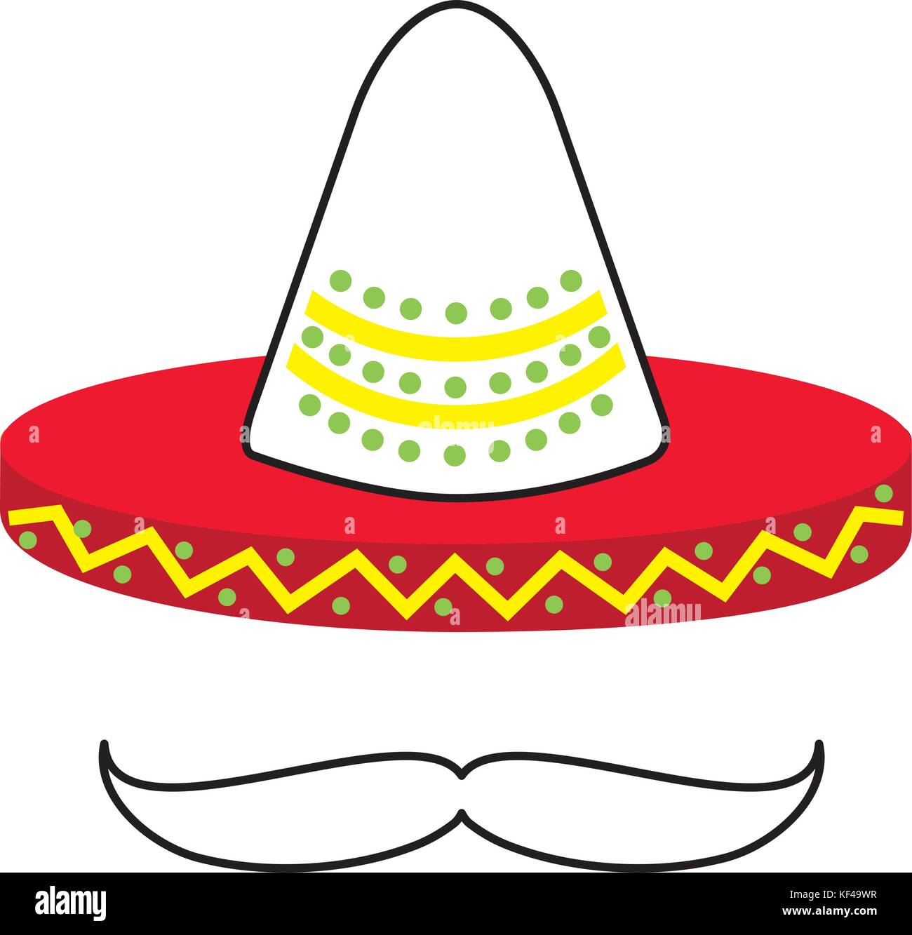 mexican hat and mustache culture symbol Stock Vector Image &amp; Art - Alamy