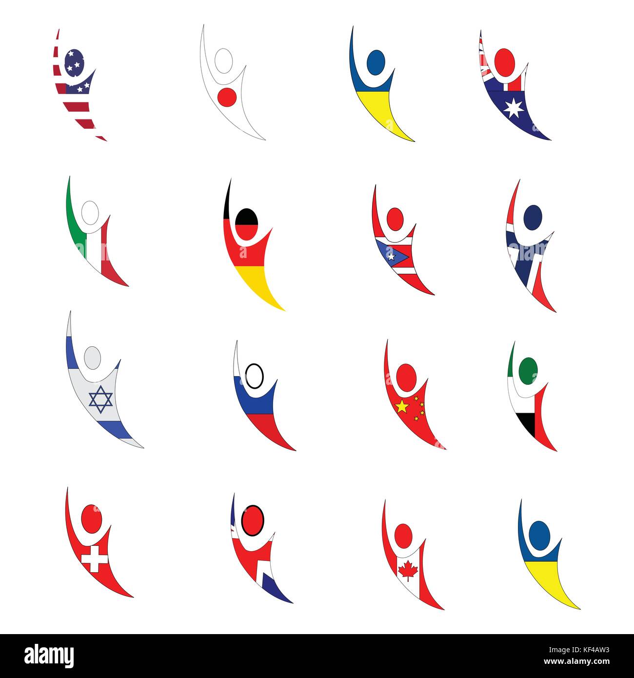 Flag people collection Stock Vector