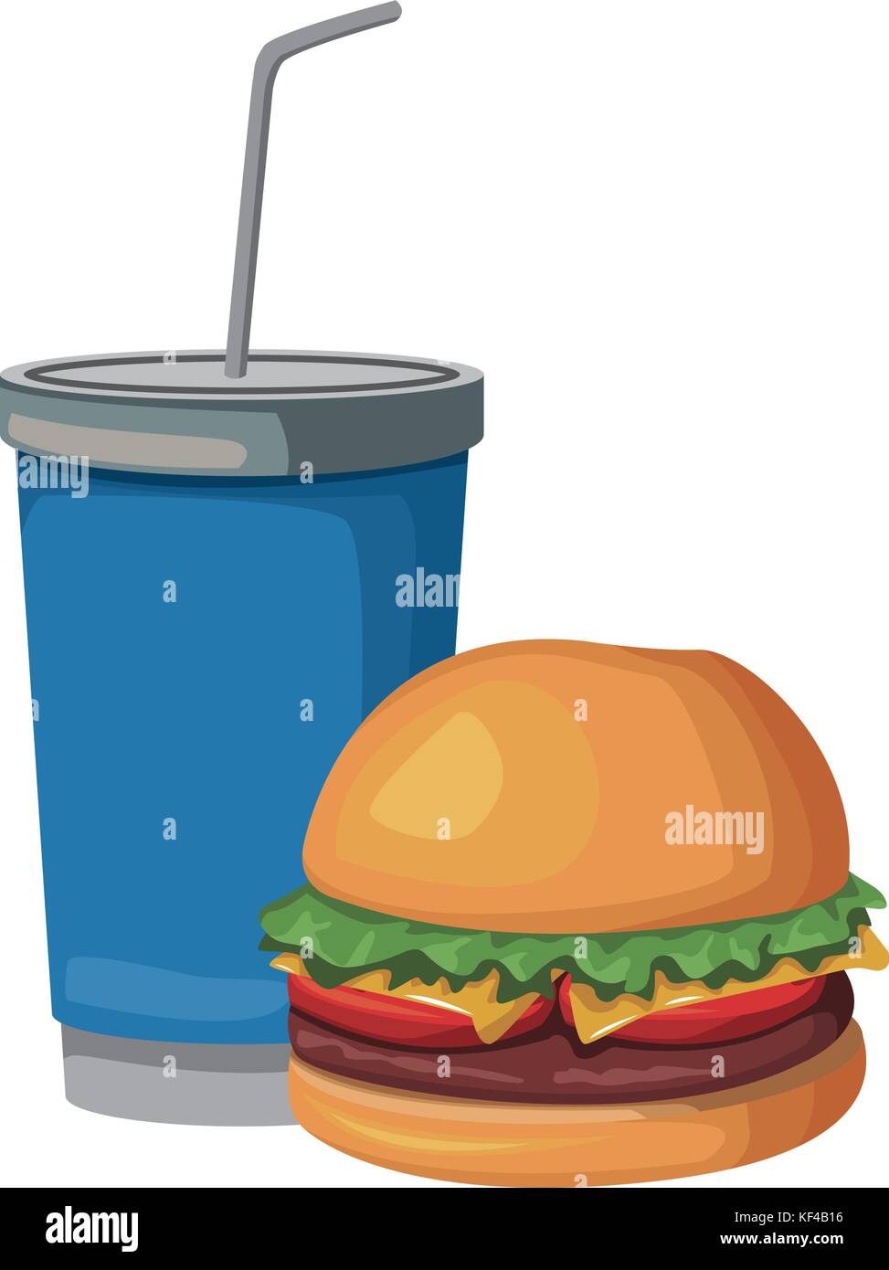 hamburger and soda Stock Vector Image & Art - Alamy