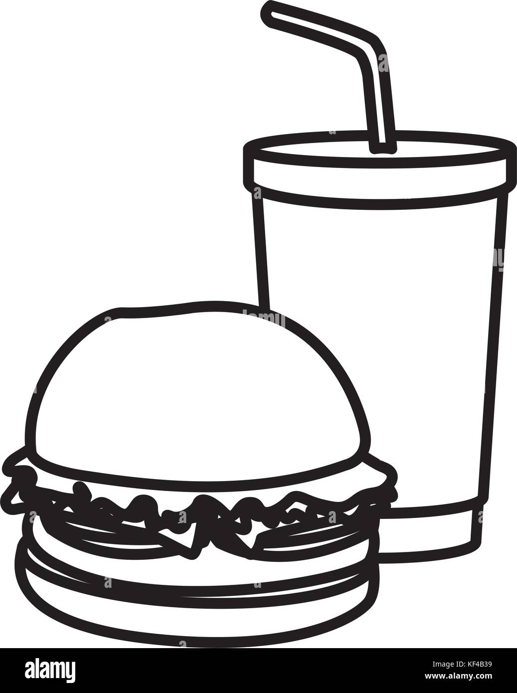 hamburger and soda Stock Vector Image & Art - Alamy