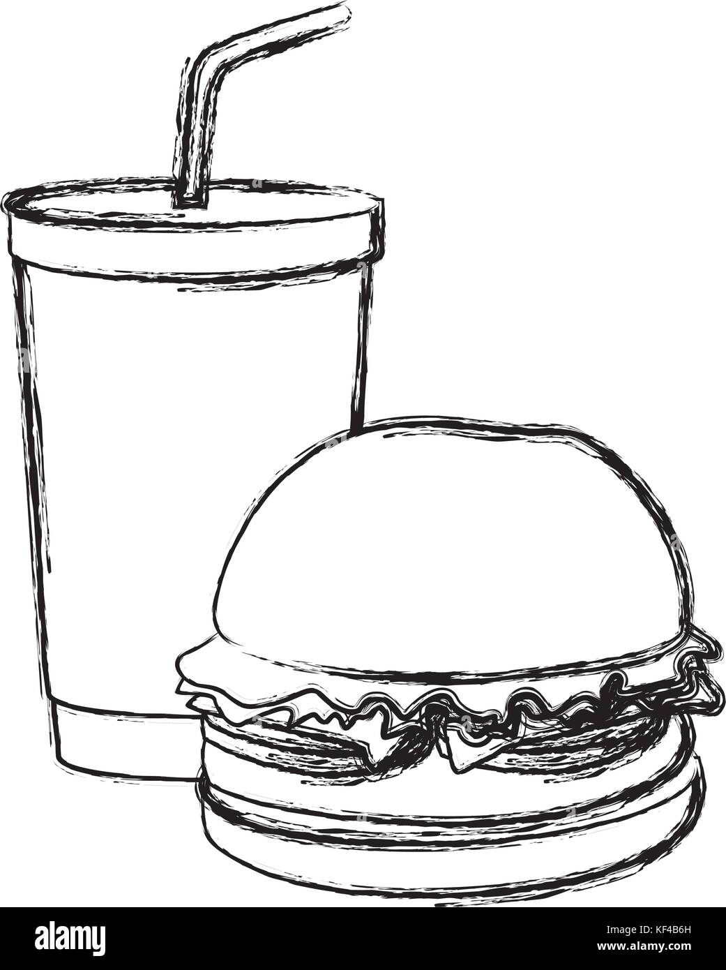 hamburger and soda Stock Vector Image & Art - Alamy