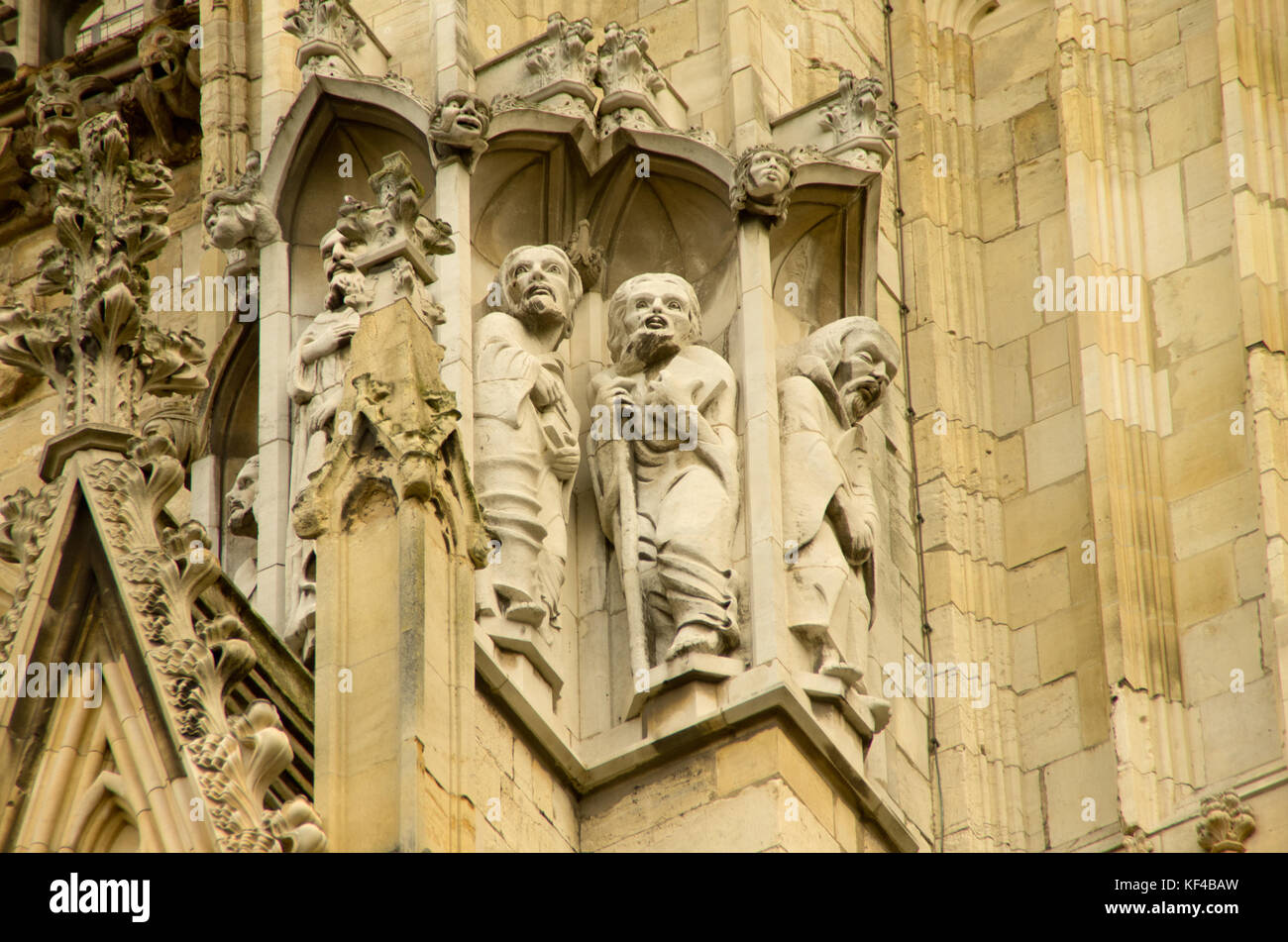 York Minster West front figures Stock Photo - Alamy