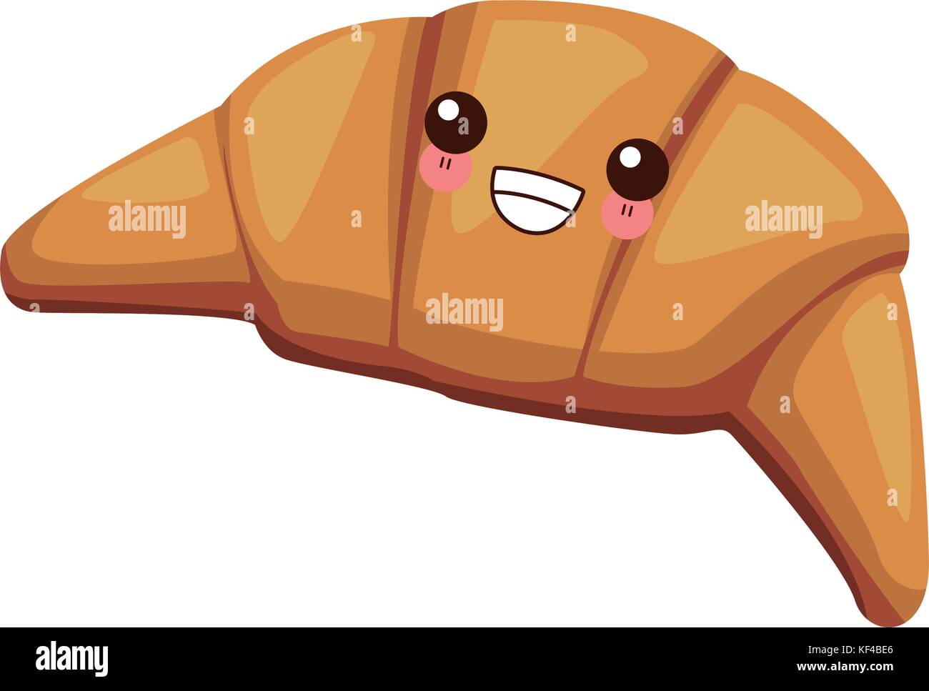 Croissant French Bread Cute Kawaii Cartoon Stock Vector Image Art Alamy