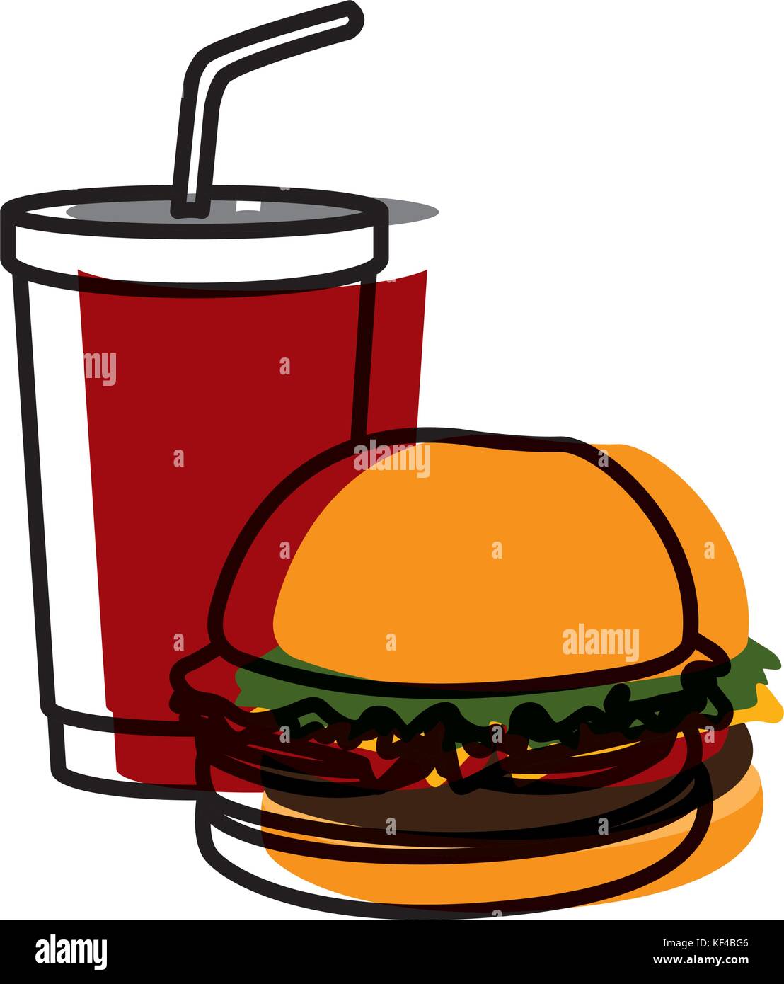 hamburger and soda Stock Vector Image & Art - Alamy