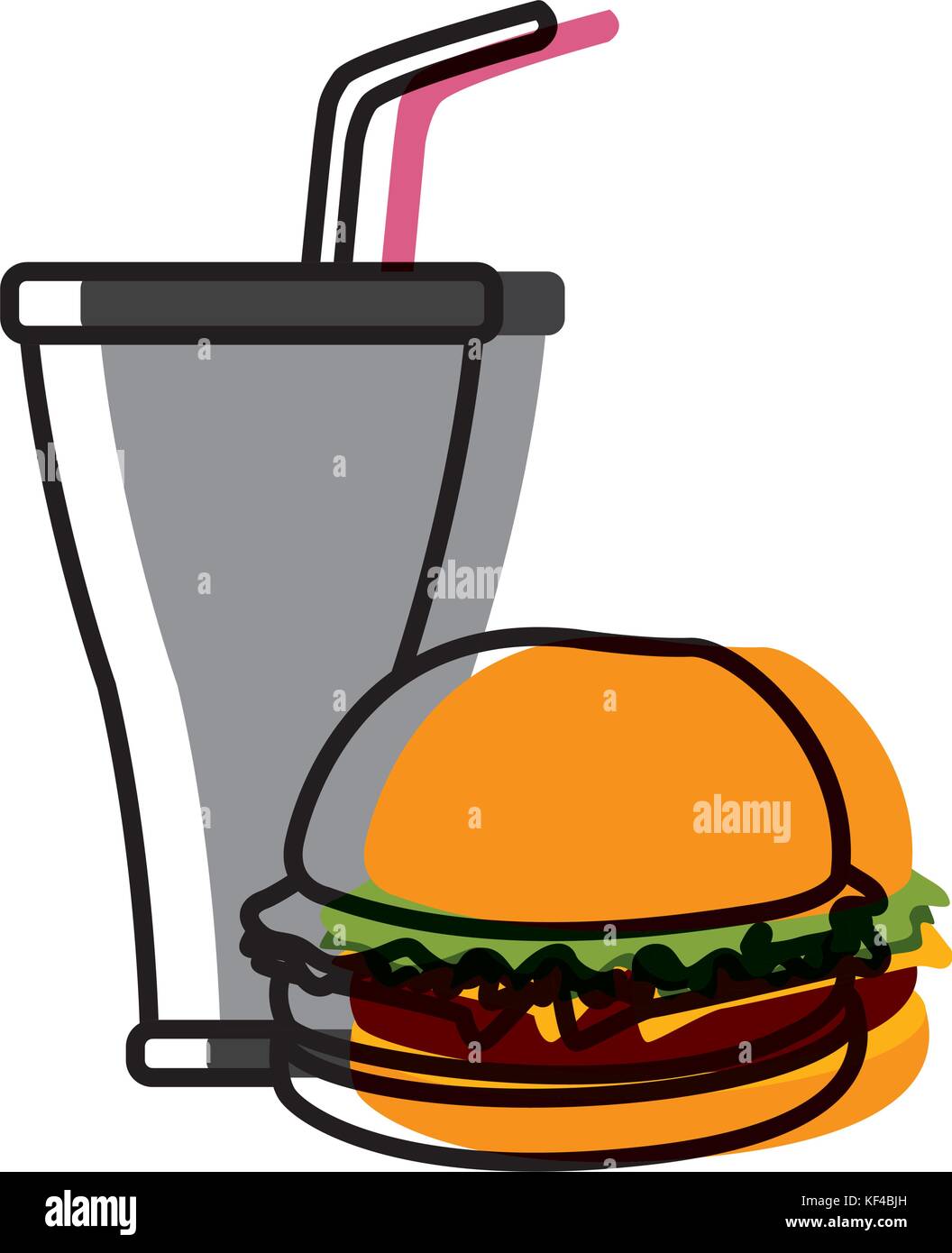 hamburger and soda Stock Vector Image & Art - Alamy
