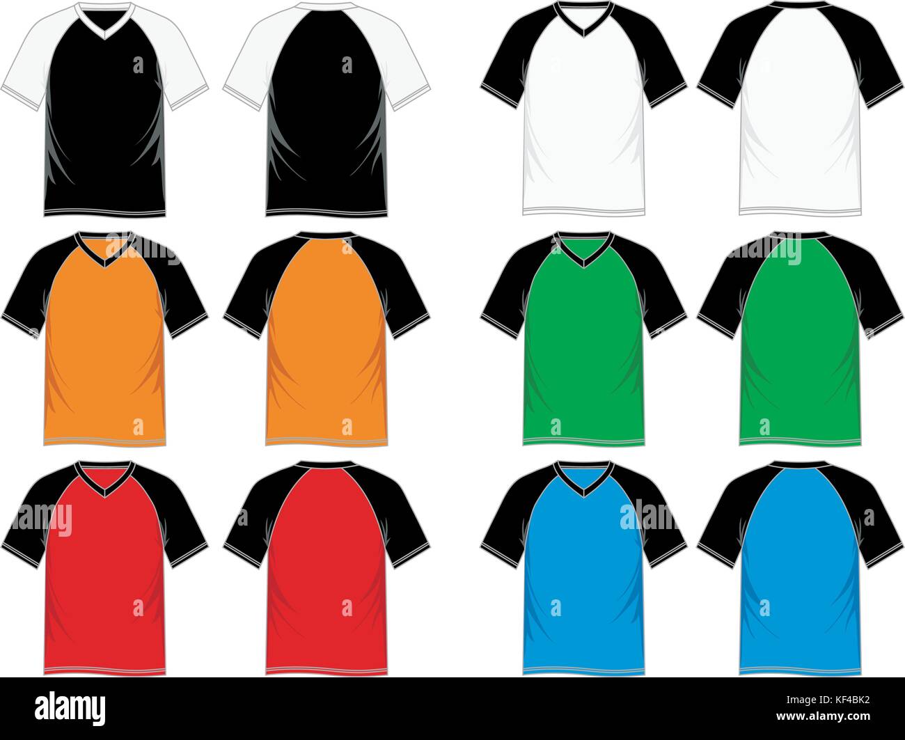 Jersey shortsleeve shirt (baseball uniform shirt) template vector  illustration set Stock Vector Image & Art - Alamy