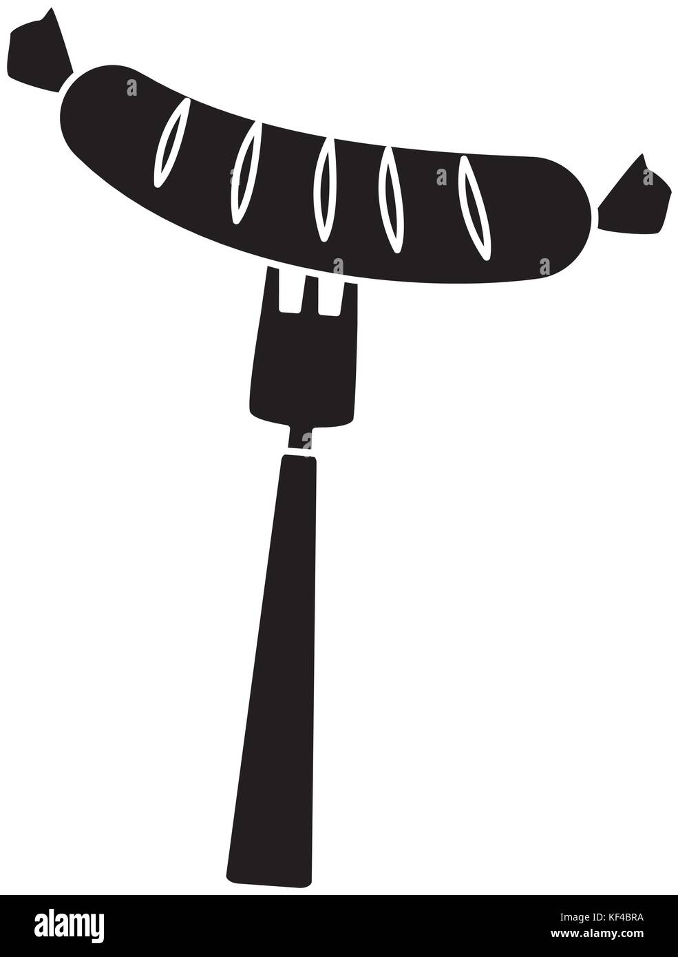 Fork with Sausage delicious food Stock Vector Image & Art Alamy