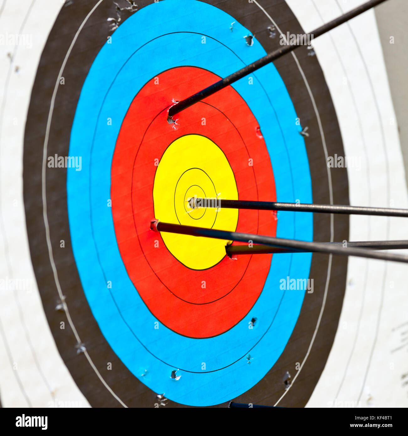 Archery target with arrow in the bullseye Stock Photo Alamy