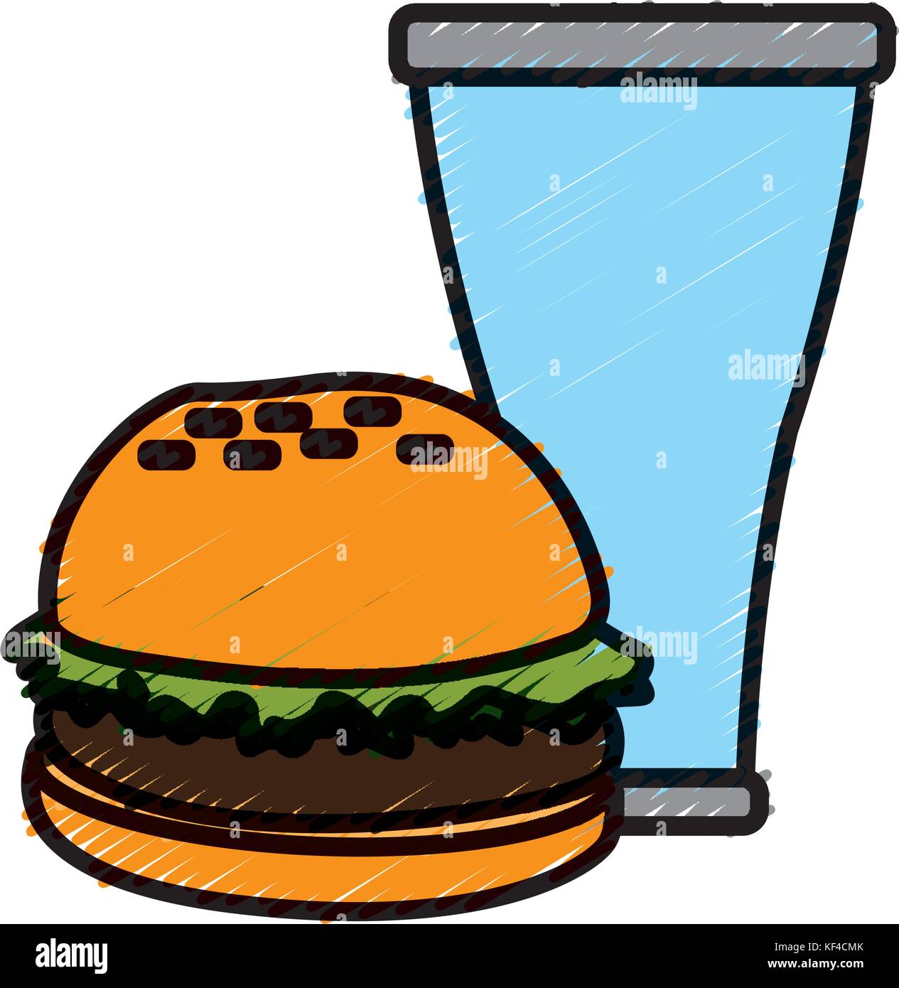 hamburger and soda Stock Vector Image & Art - Alamy