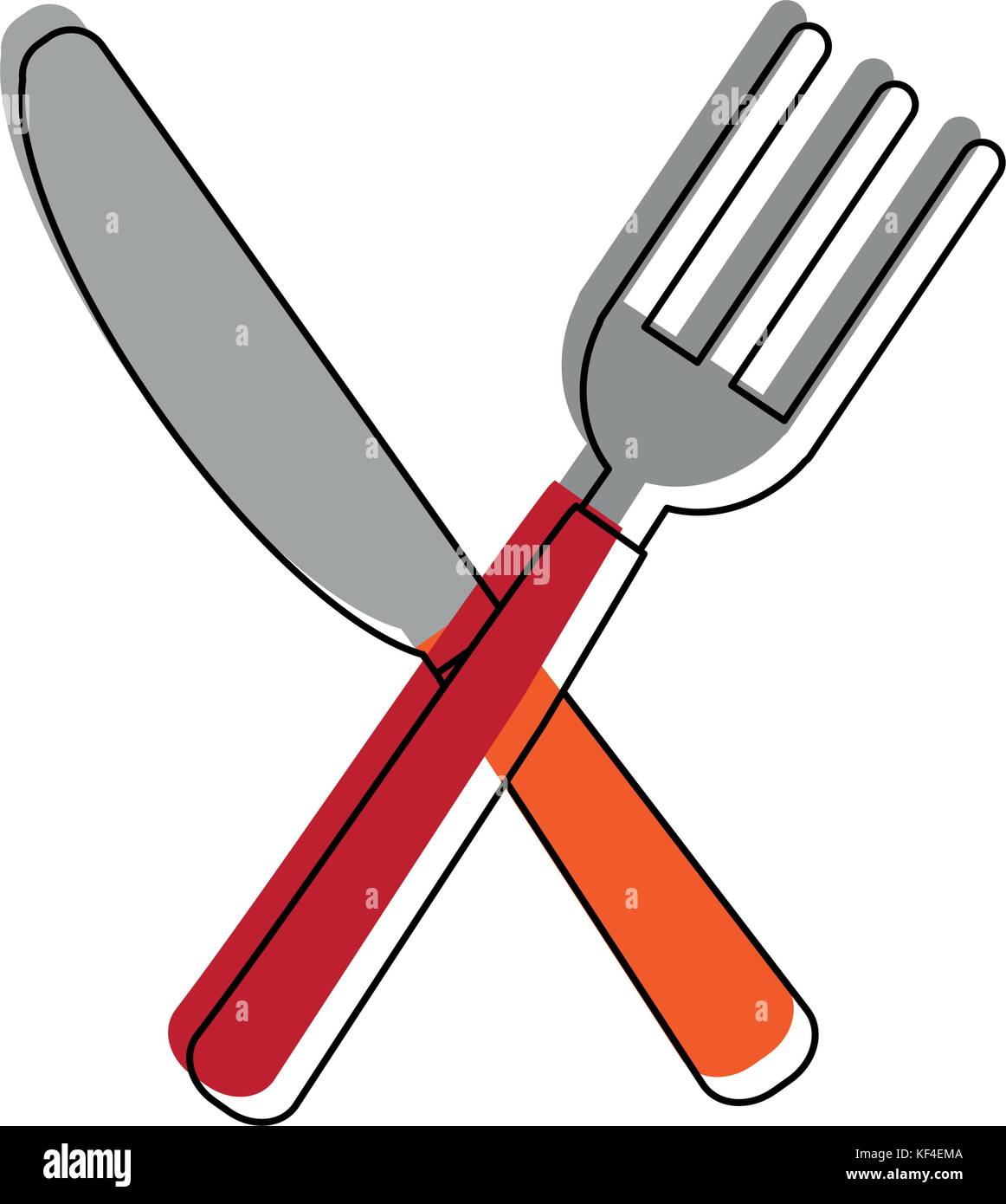 fork and knife cutlery icon image  Stock Vector