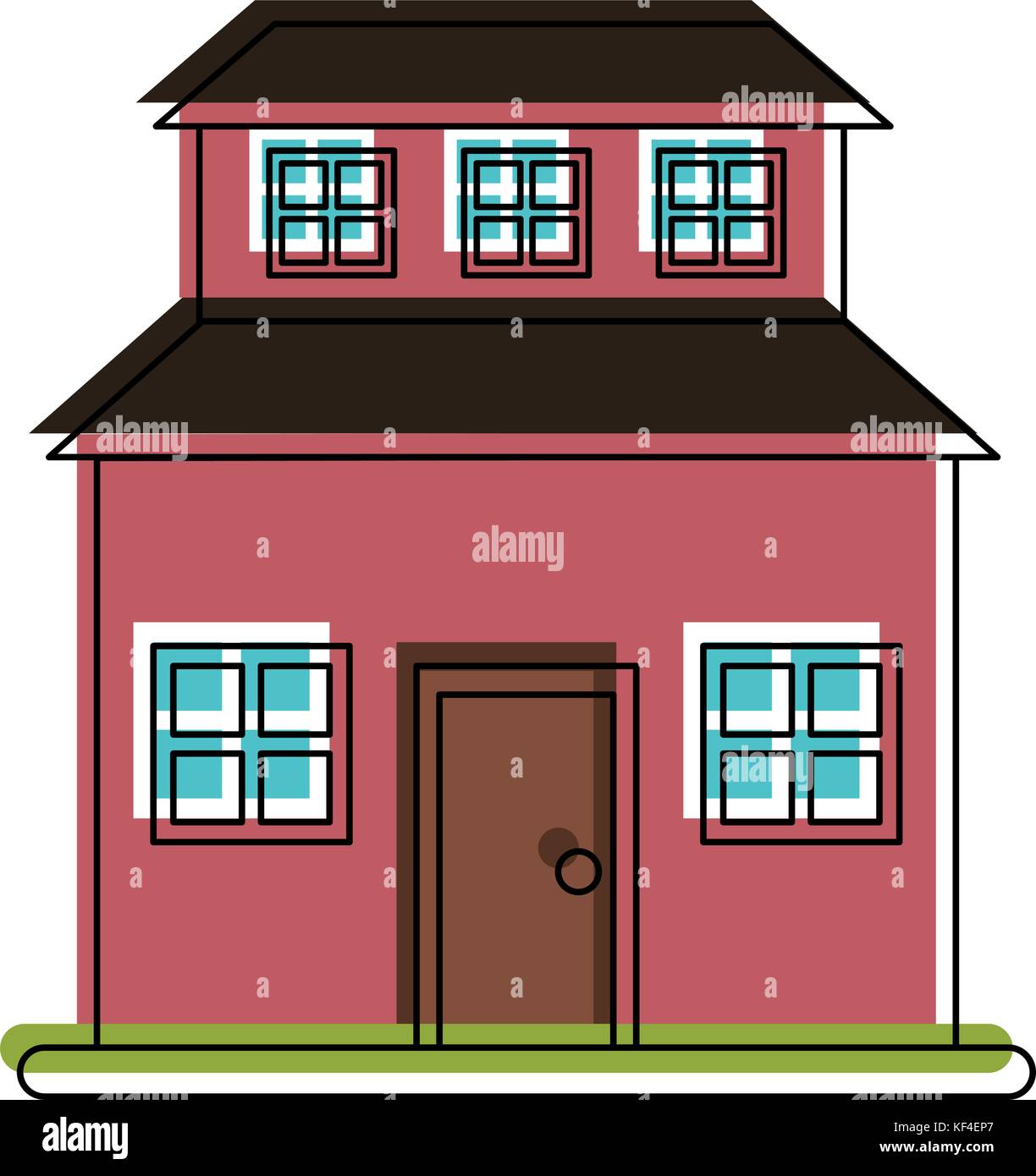 family-home-or-two-story-house-icon-image-stock-vector-image-art-alamy