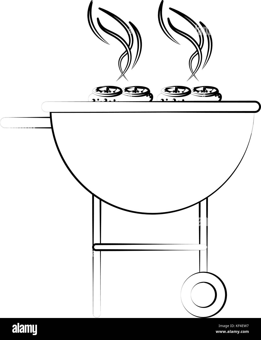 Bbq picnic grilled pork Black and White Stock Photos & Images - Alamy