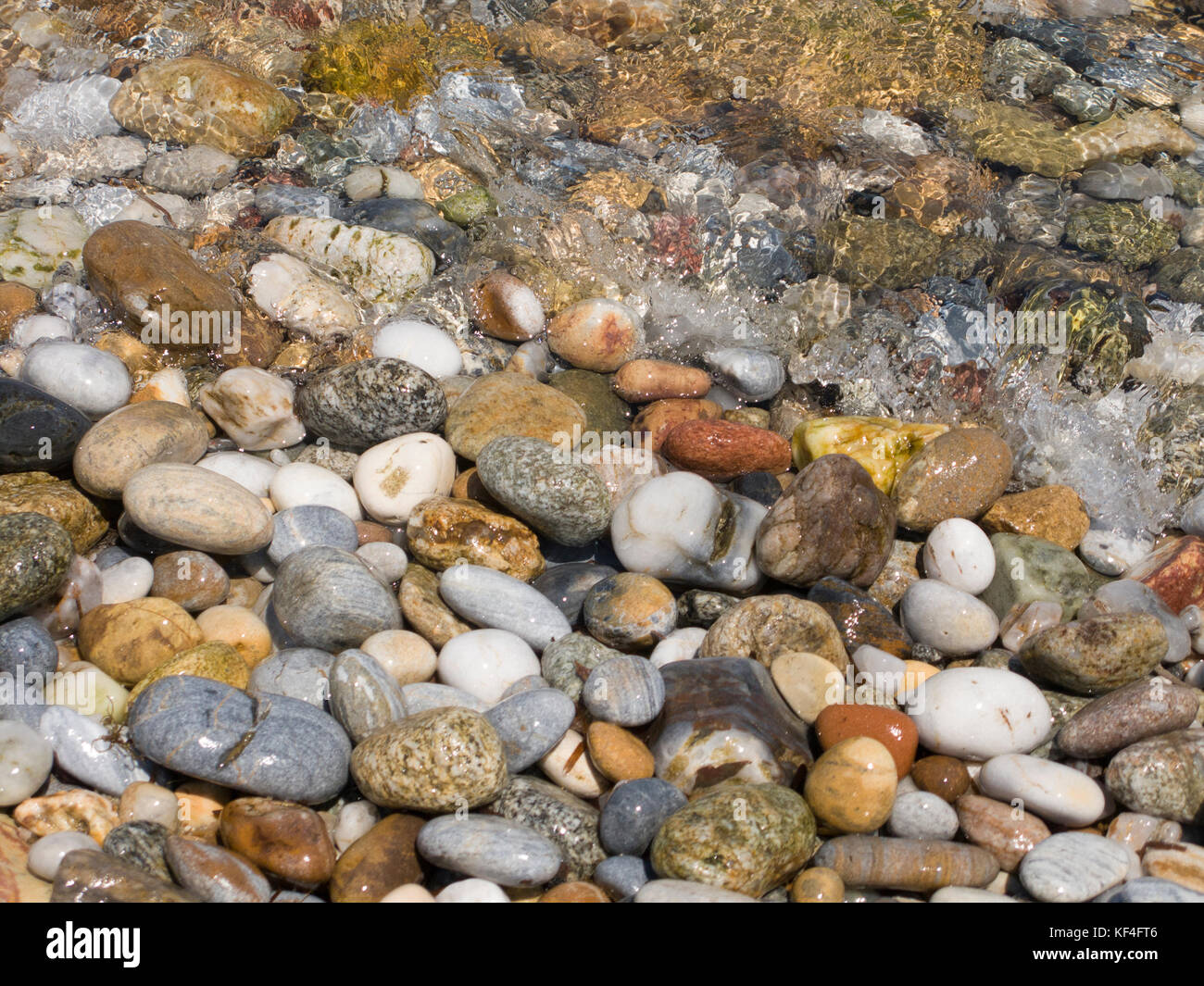 Pebbles at the Grotta beach, Naxos-town, Naxos, Cyclades, Aegean, Greece Stock Photo