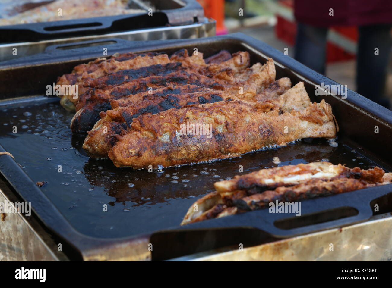 Process of frying fish / Process of frying fish Stock Photo Alamy