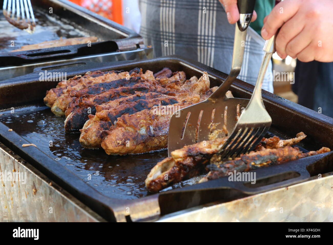 Process of frying fish / Process of frying fish Stock Photo Alamy