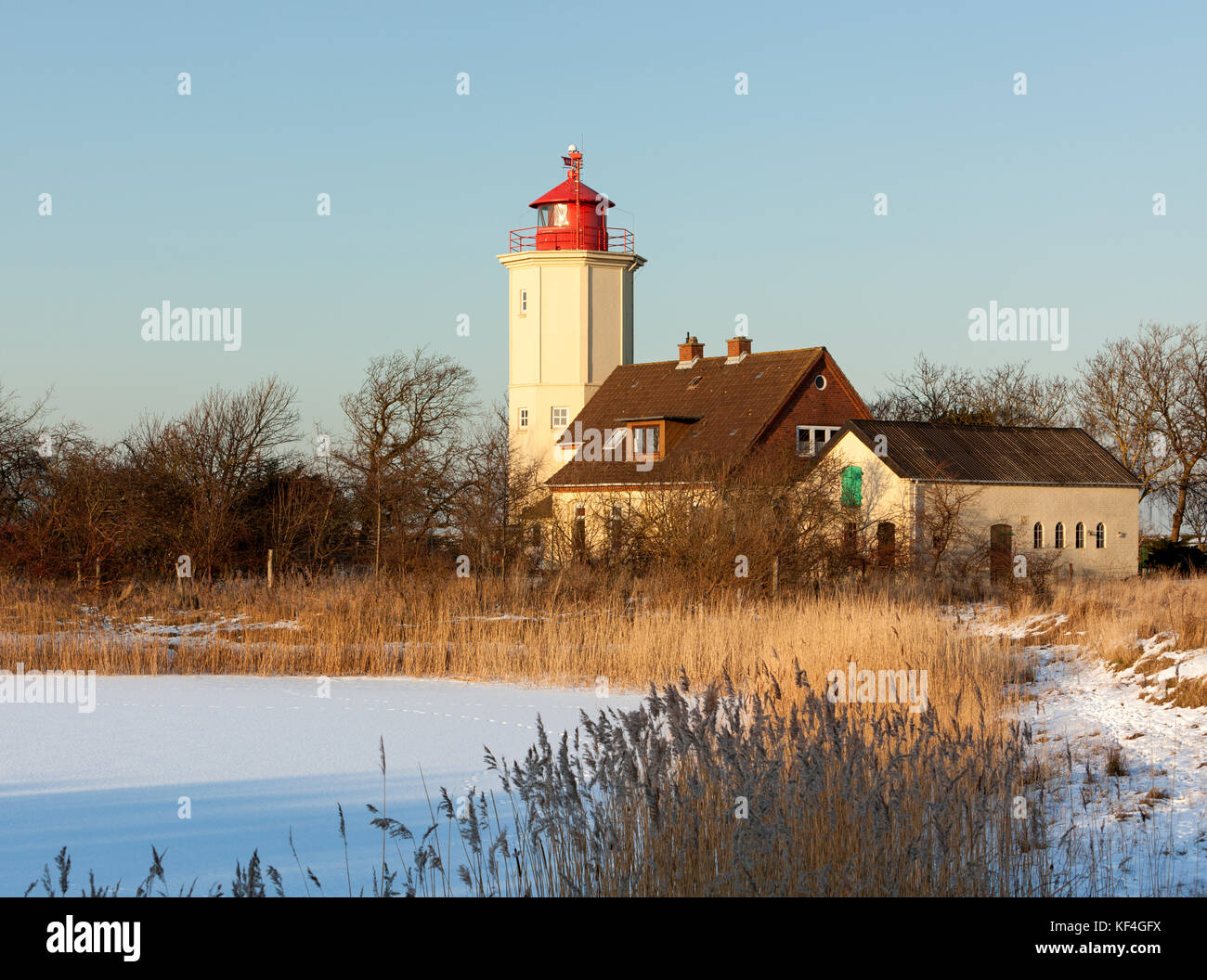 Lighthouse of Westermarkelsdorf, Fehmarn Island, Germany Stock Photo