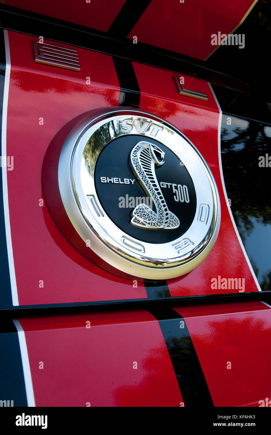 Montreal,Canada,20 August,2011.Close-up of a Mustang Shelby Cobra emblem.Credit:Mario Beauregard/Alamy Live News Stock Photo