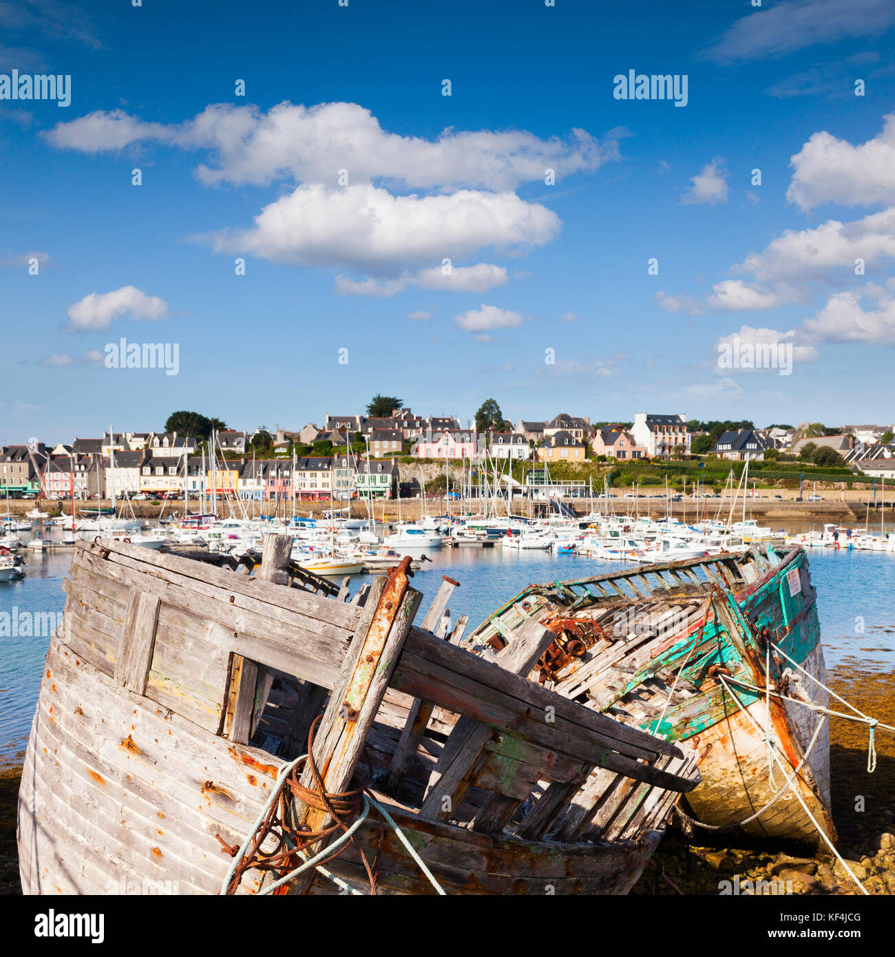 The old town and fishing boats at Camaret-sur-Mer, Brittany, France. Stock Photo