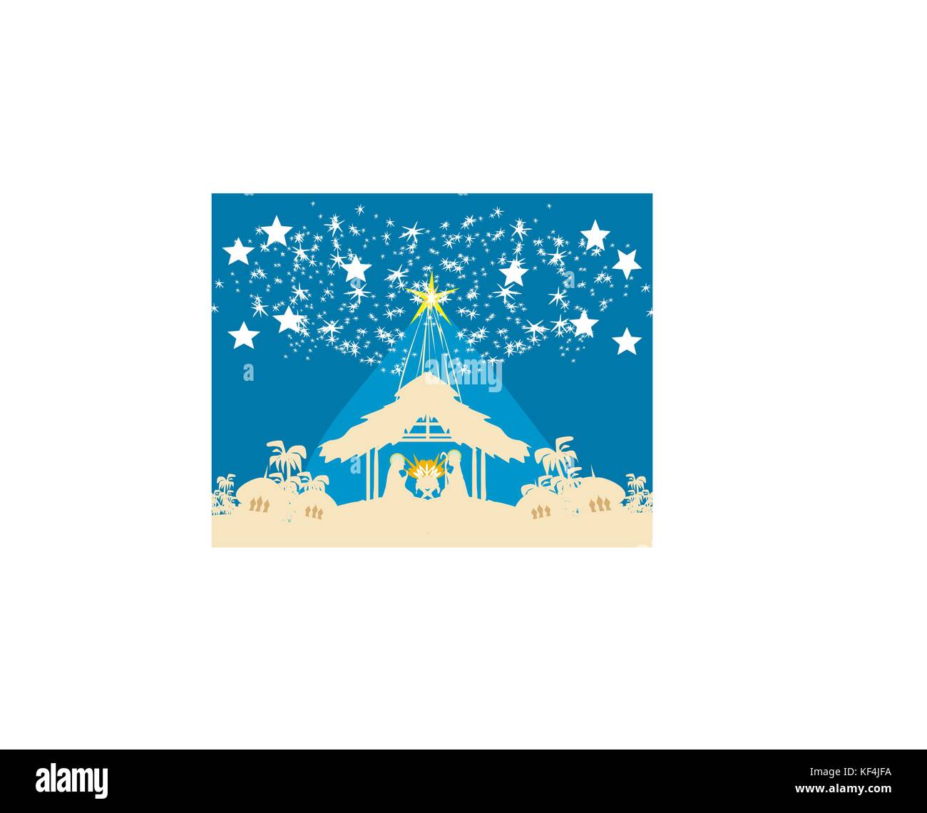 Christian Christmas nativity scene of baby Jesus in the manger Stock ...