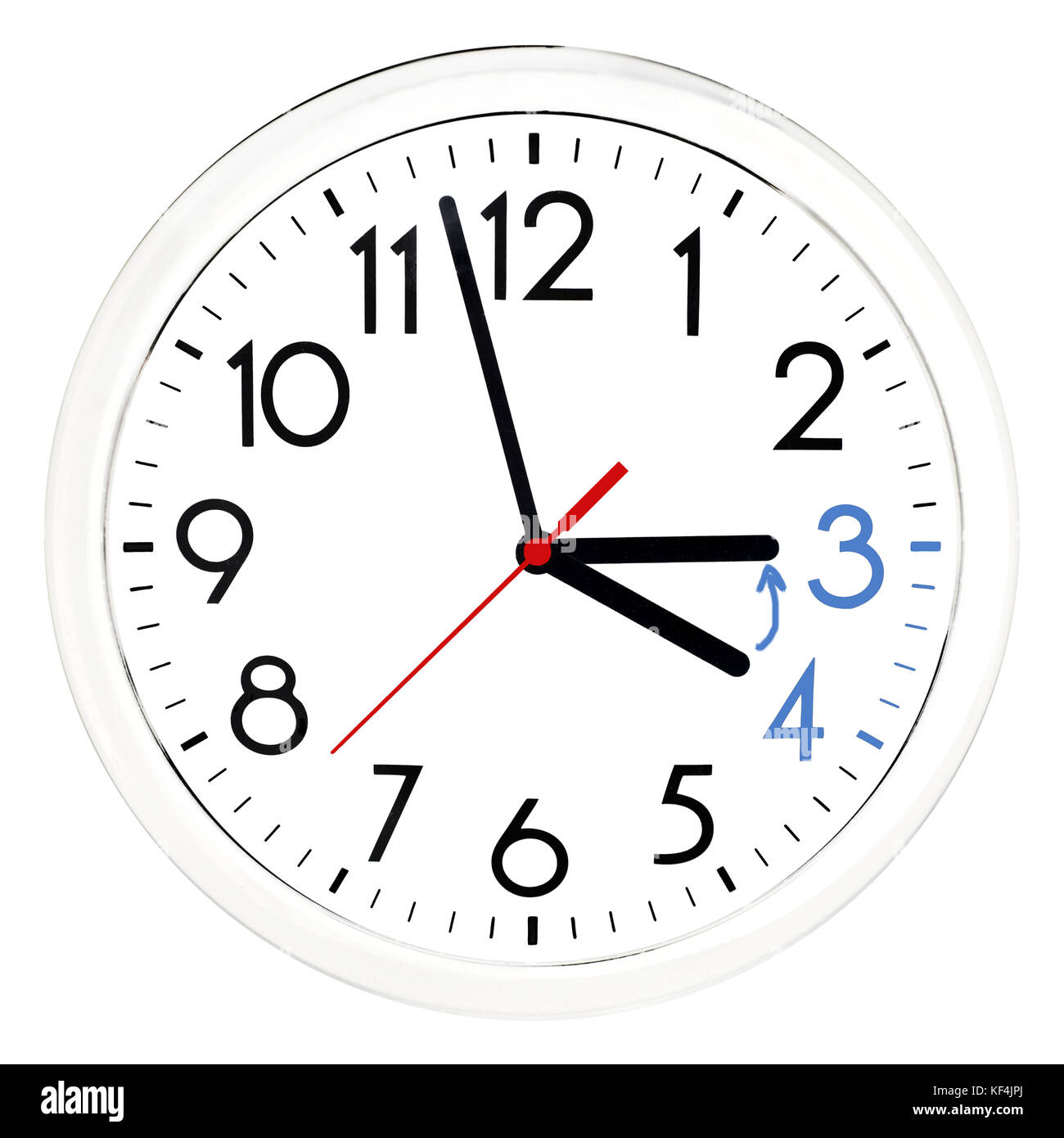 Daylight Saving Time. Wall Clock going to winter time Stock Photo Alamy