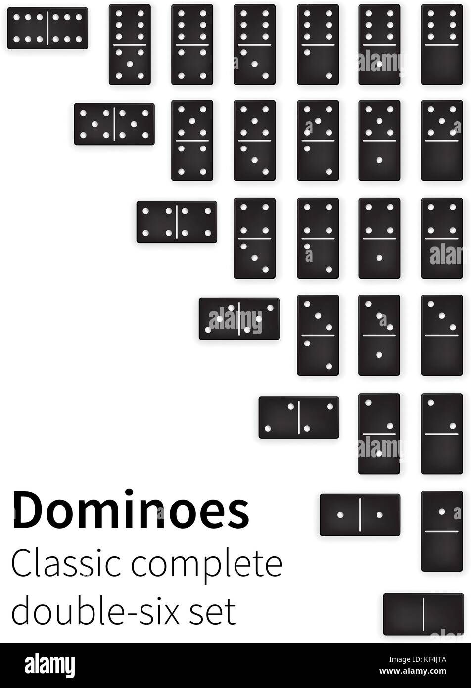 Dominoes bones set Stock Vector