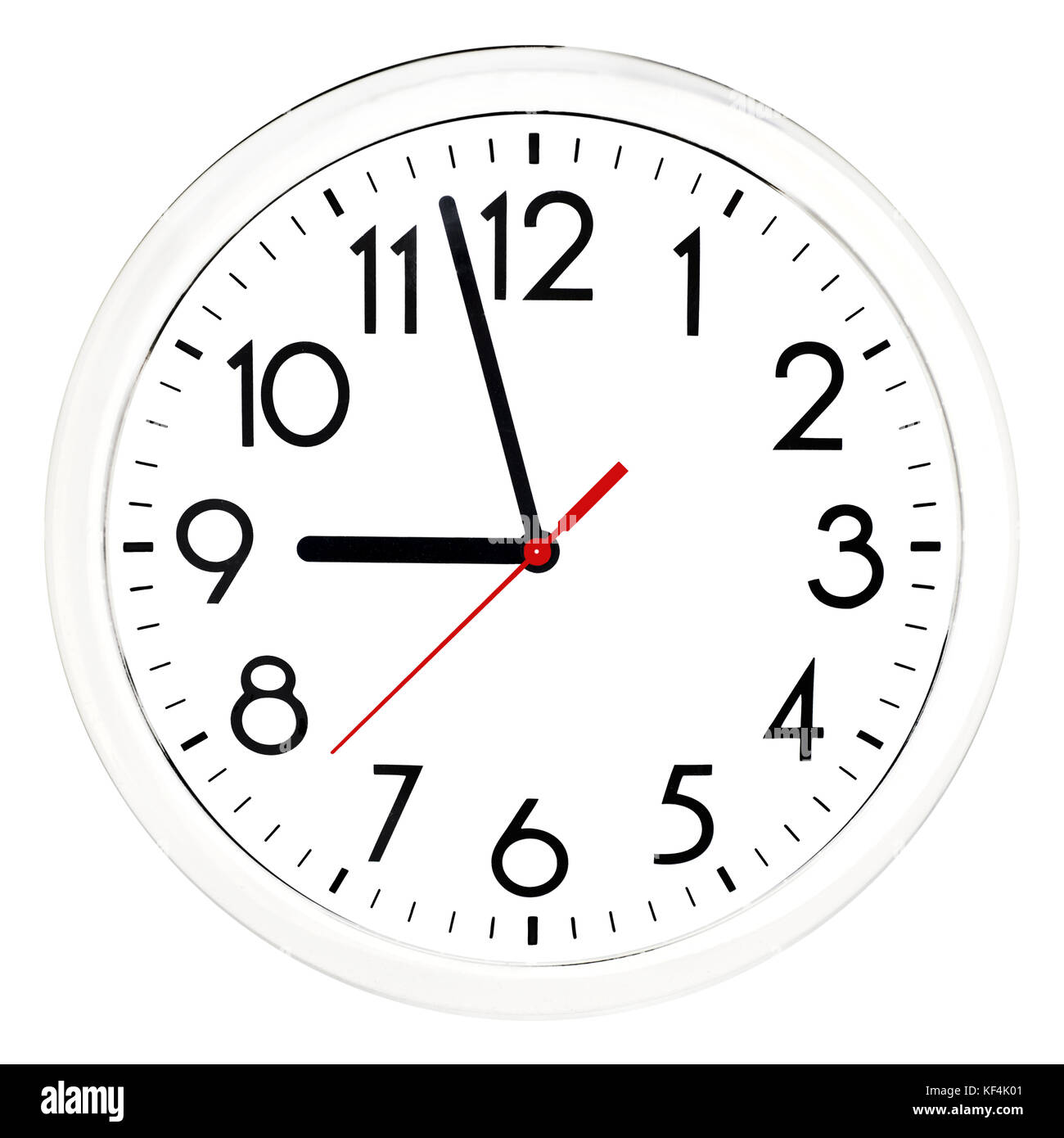 Black wall clock. Isolated on white background. High quality photo Stock  Photo - Alamy