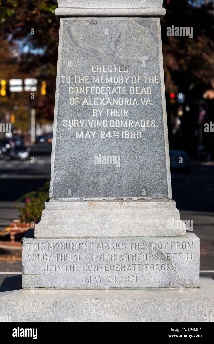 Alexandria, Virginia. Appomattox Statue to Alexandria's Civil War