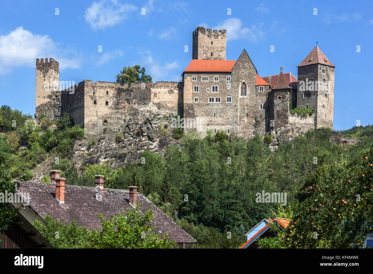 Hardegg Castle, Gothic architecture, Austria, Europe Medieval landscape Stock Photo