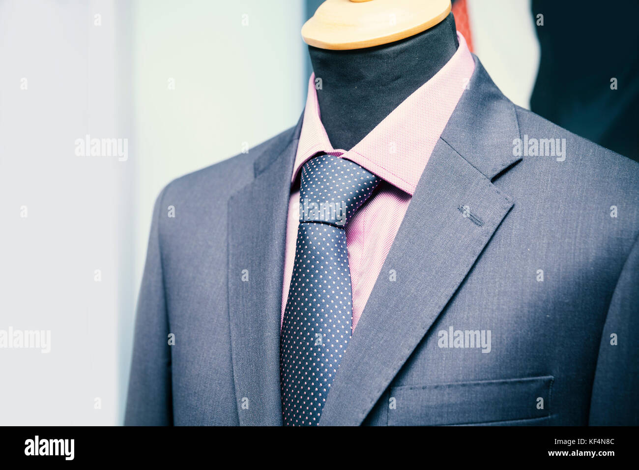 shirt tie and suit jacket on a mannequin, close up Stock Photo