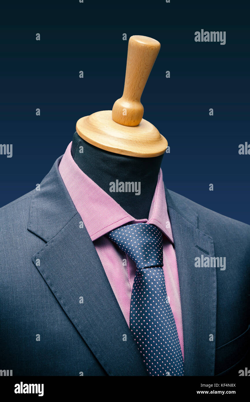 shirt tie and suit jacket on a mannequin, close up Stock Photo