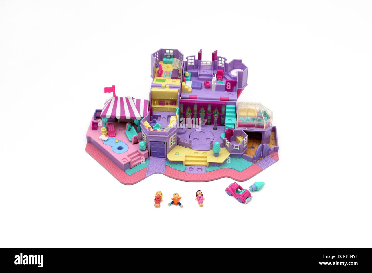Vintage 1990's Toy Polly Pocket Light-Up Magical Mansion and Car Stock Photo