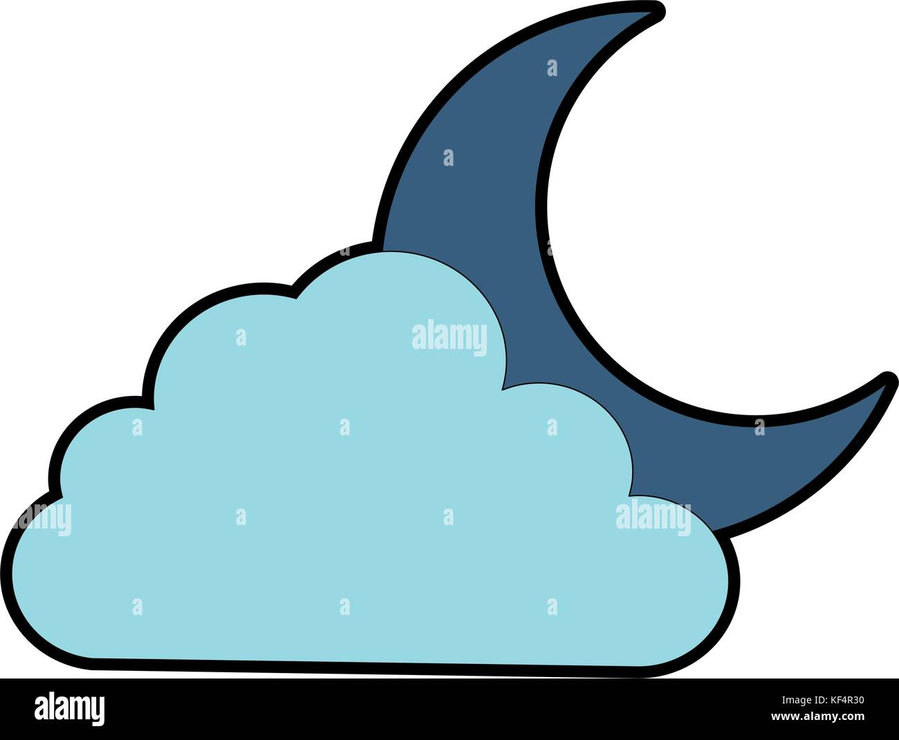 cloud sky with moon Stock Vector Image & Art - Alamy