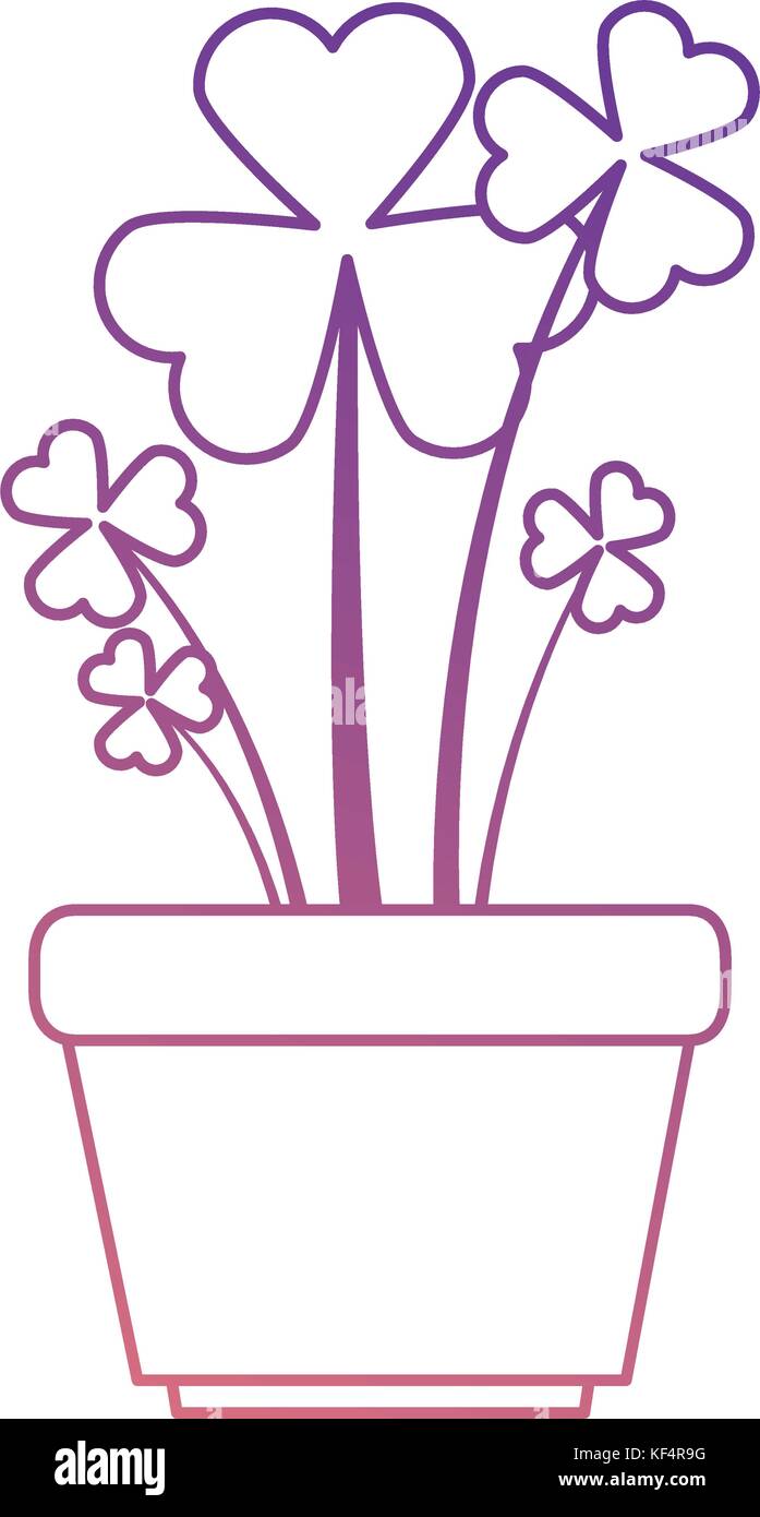 clover plant in pot Stock Vector Image & Art - Alamy
