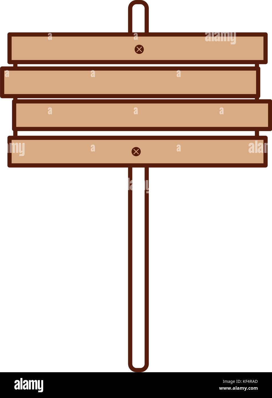 wooden sign post blank brown symbol Stock Vector