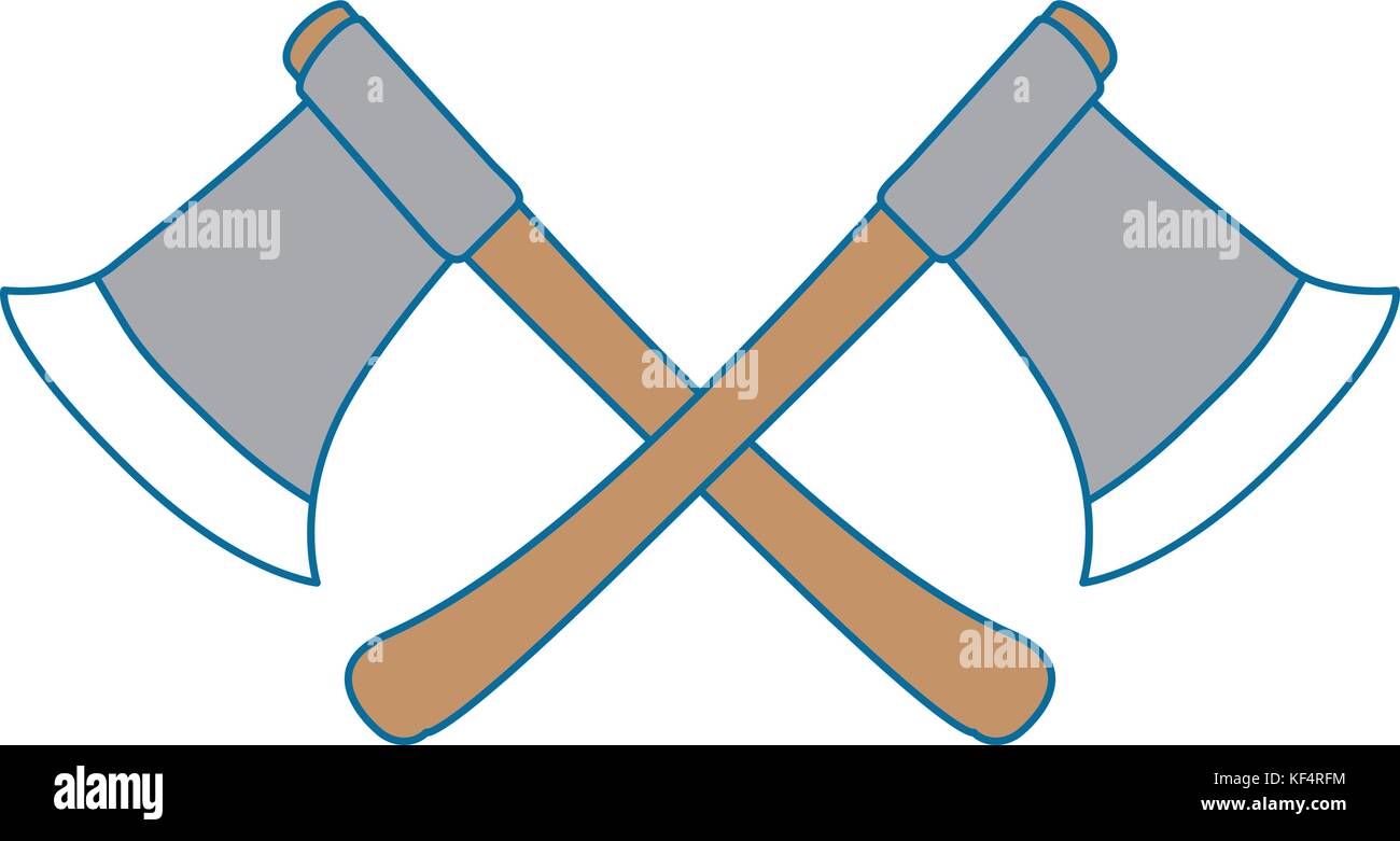 woodcutters axes isolated icon Stock Vector