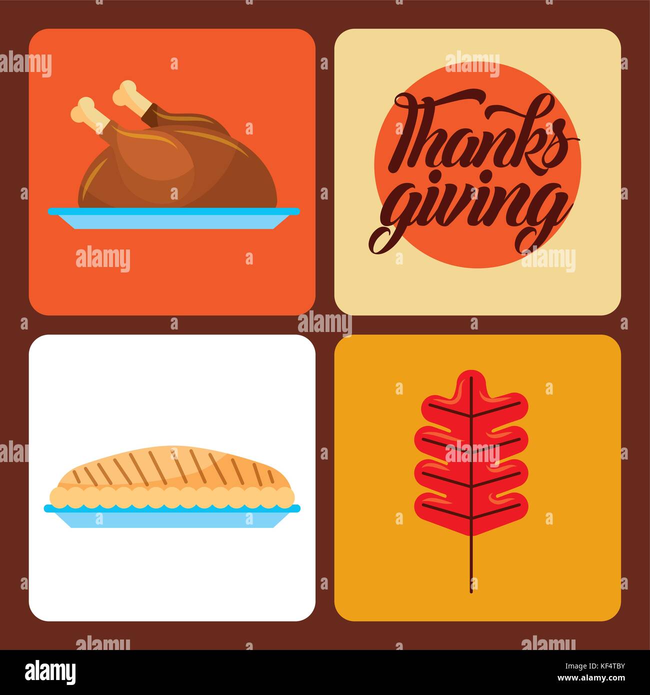 thanksgiving set icons celebration holiday traditional Stock Vector ...
