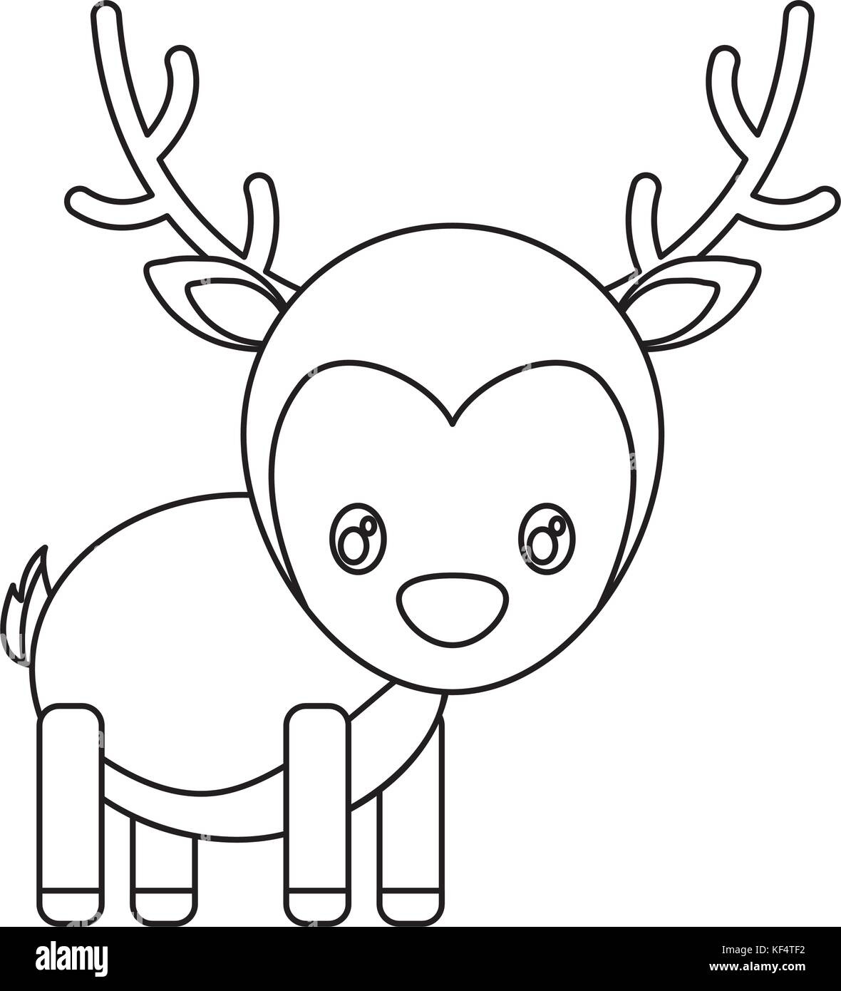 christmas deer icon over white background vector illustration Stock ...