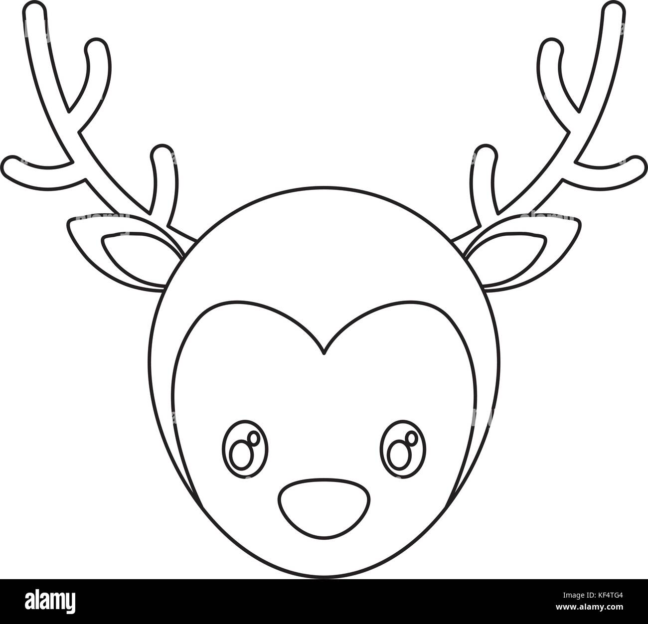 christmas deer icon over white background vector illustration Stock ...
