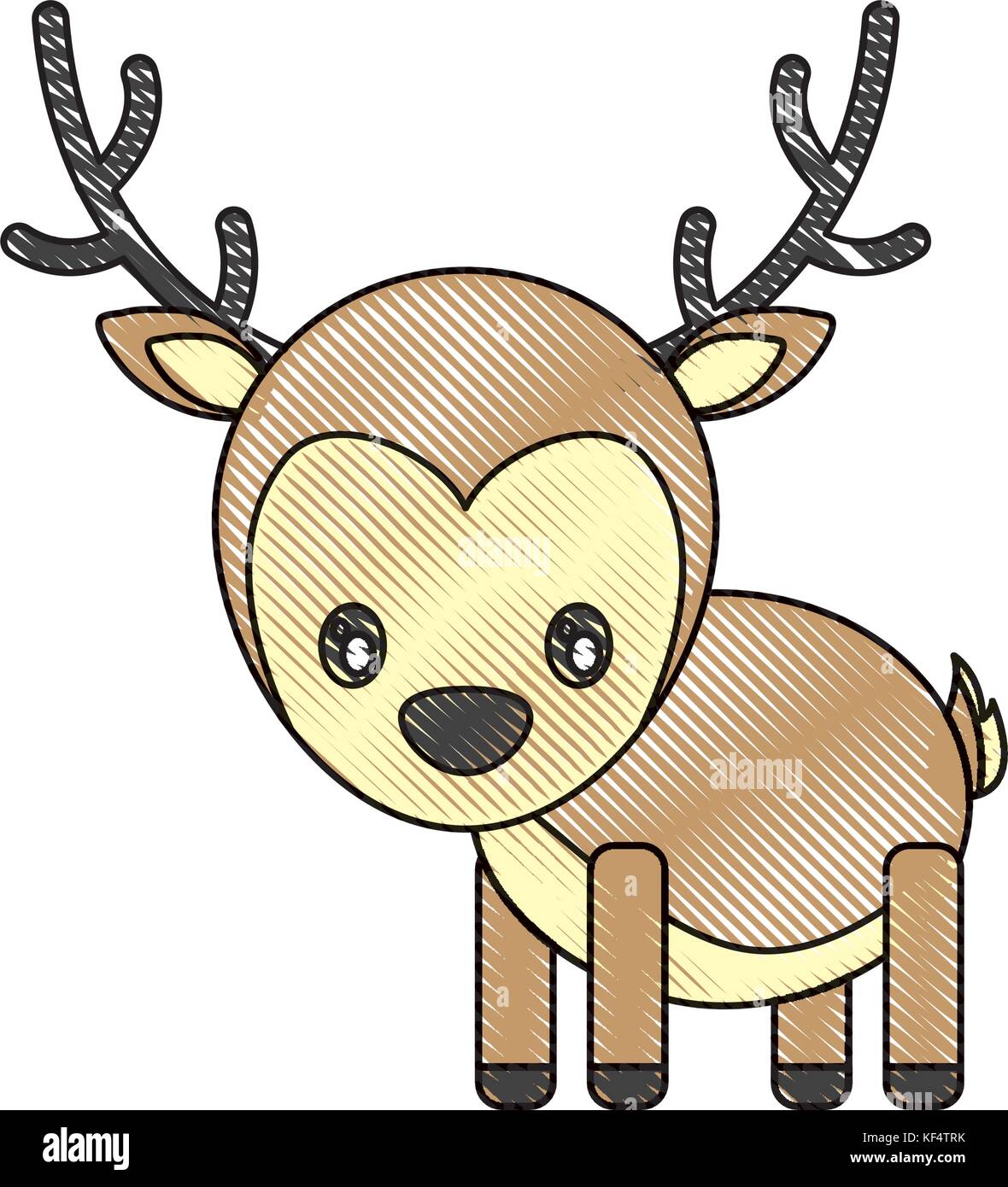 christmas deer icon over white background vector illustration Stock ...