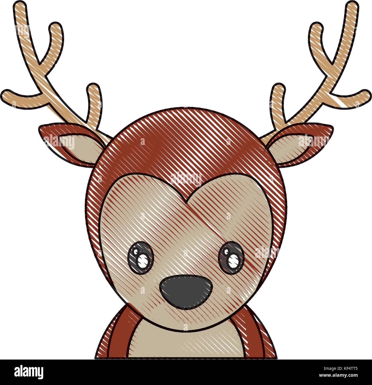 christmas deer icon over white background vector illustration Stock ...