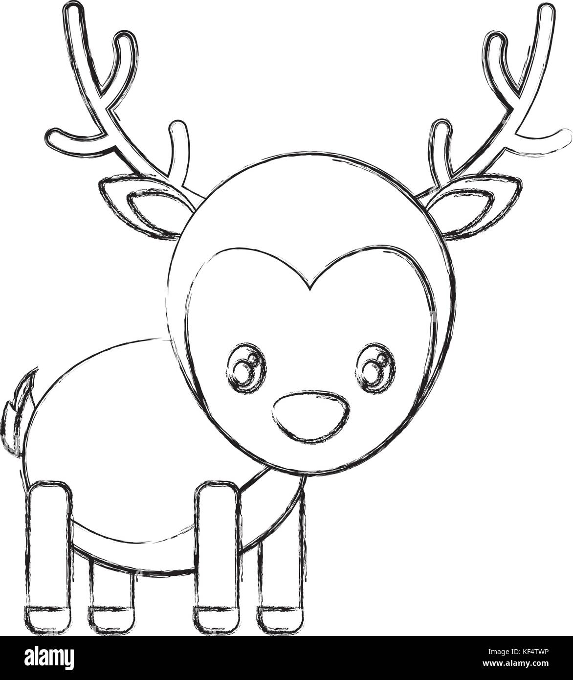 christmas deer icon over white background vector illustration Stock ...