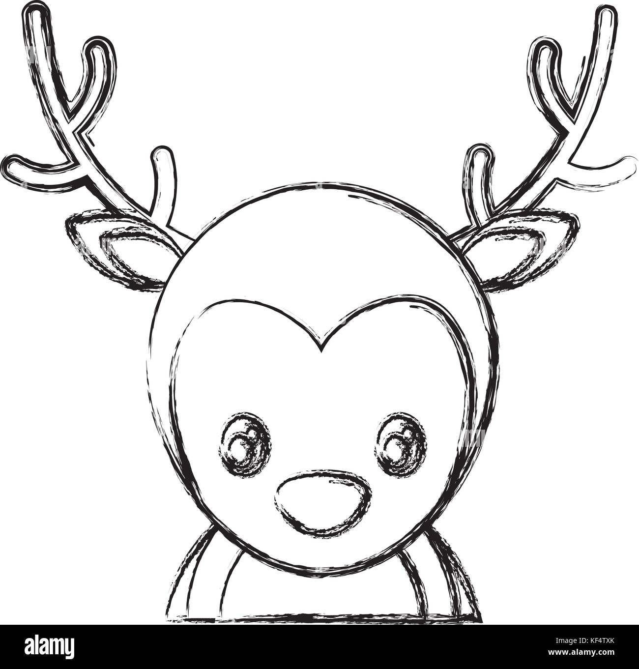 christmas deer icon over white background vector illustration Stock ...